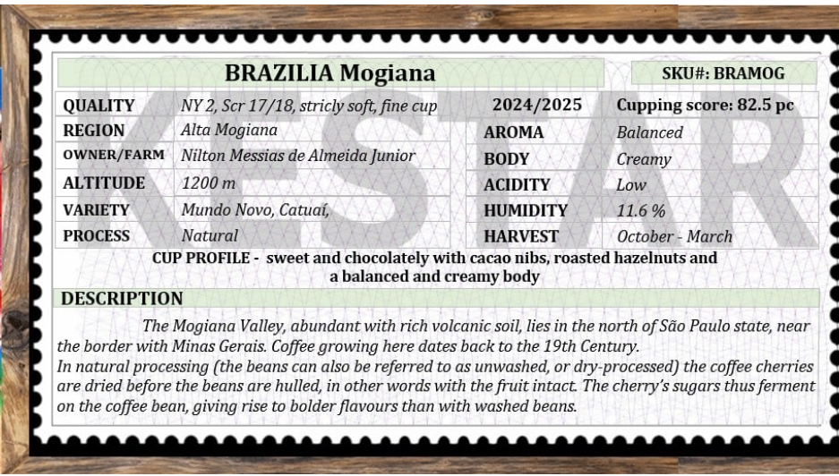 Brazilia Mogiana Arabica 100%